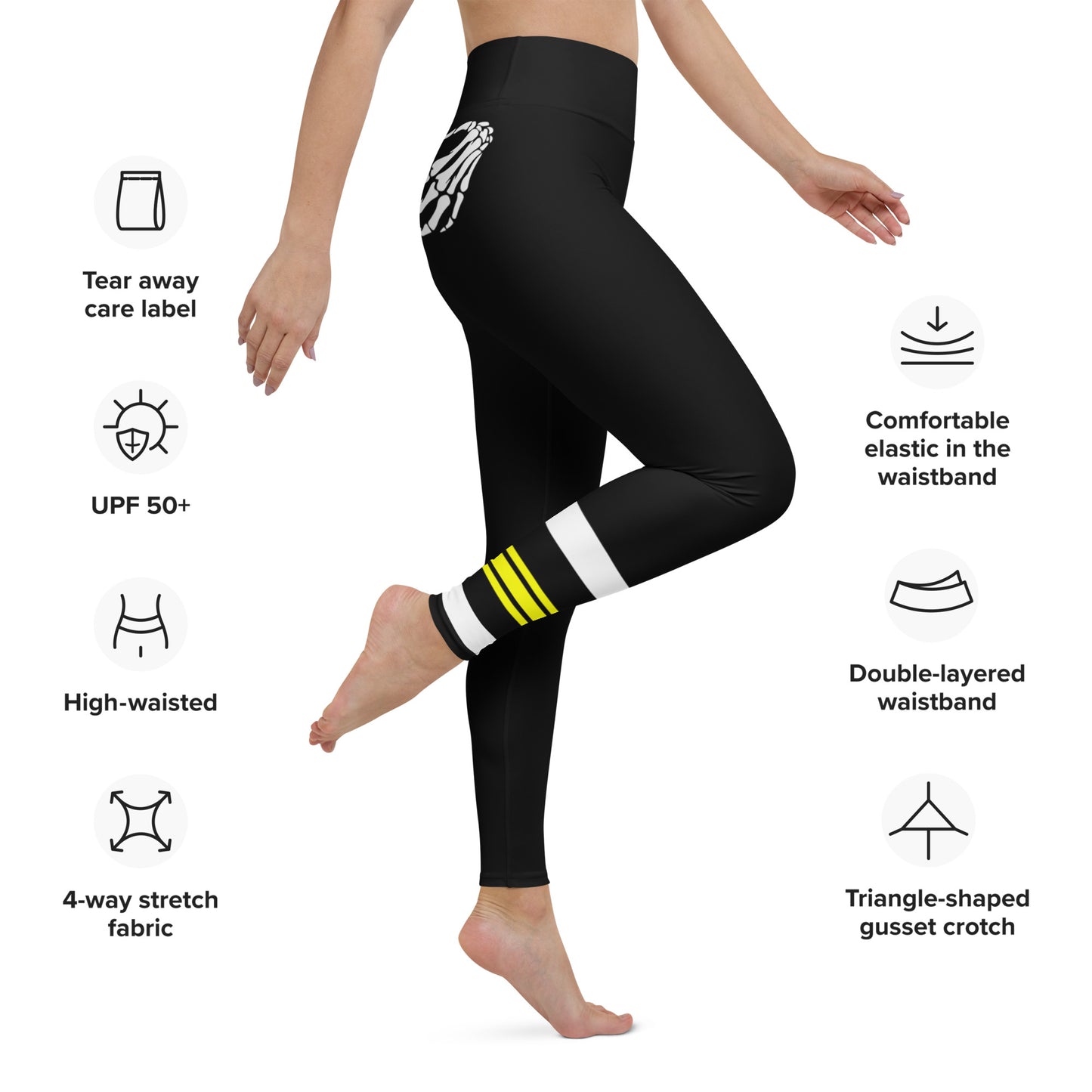 Snooty Fox Art Yoga Leggings - Skeleton Hands