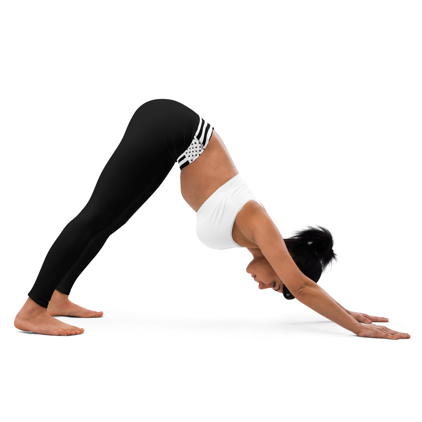 Snooty Fox Art Yoga Leggings - Black and White Stripes