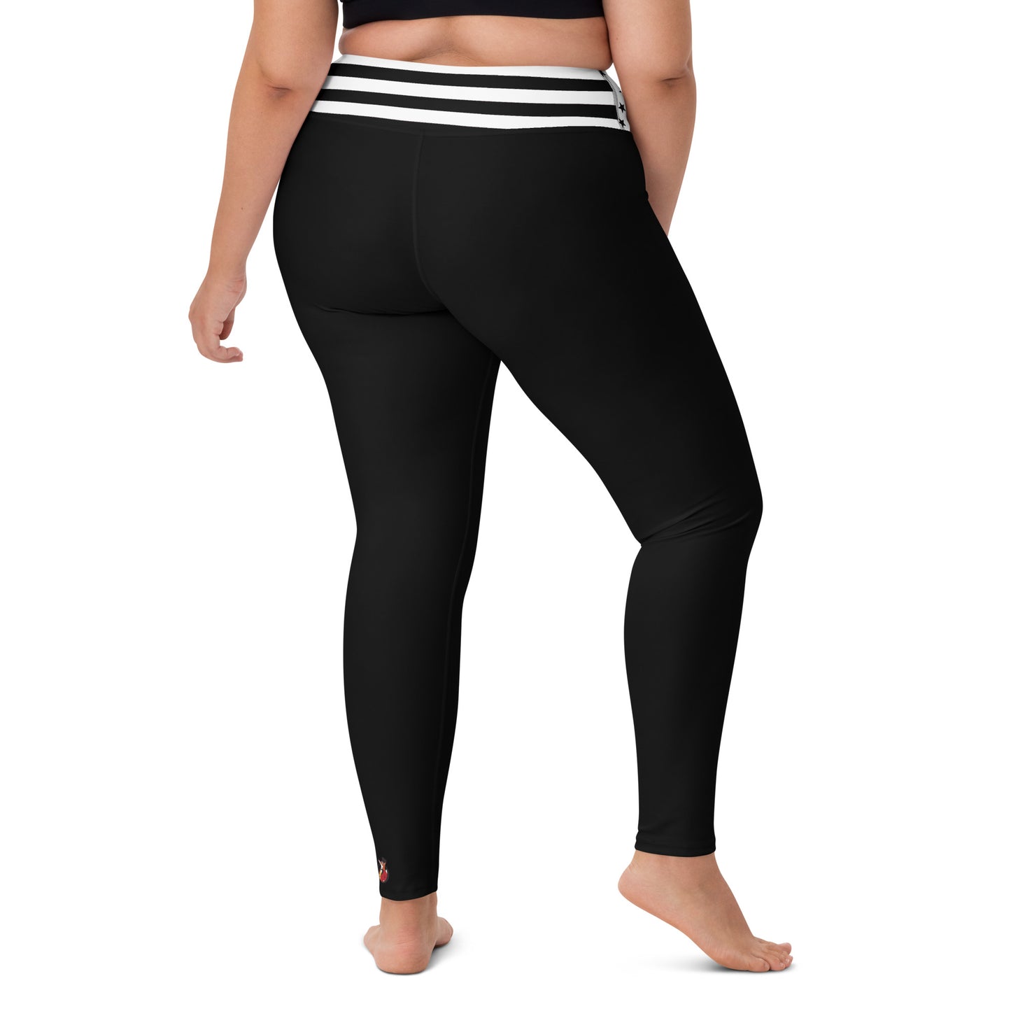 Snooty Fox Art Yoga Leggings - Black and White Stripes