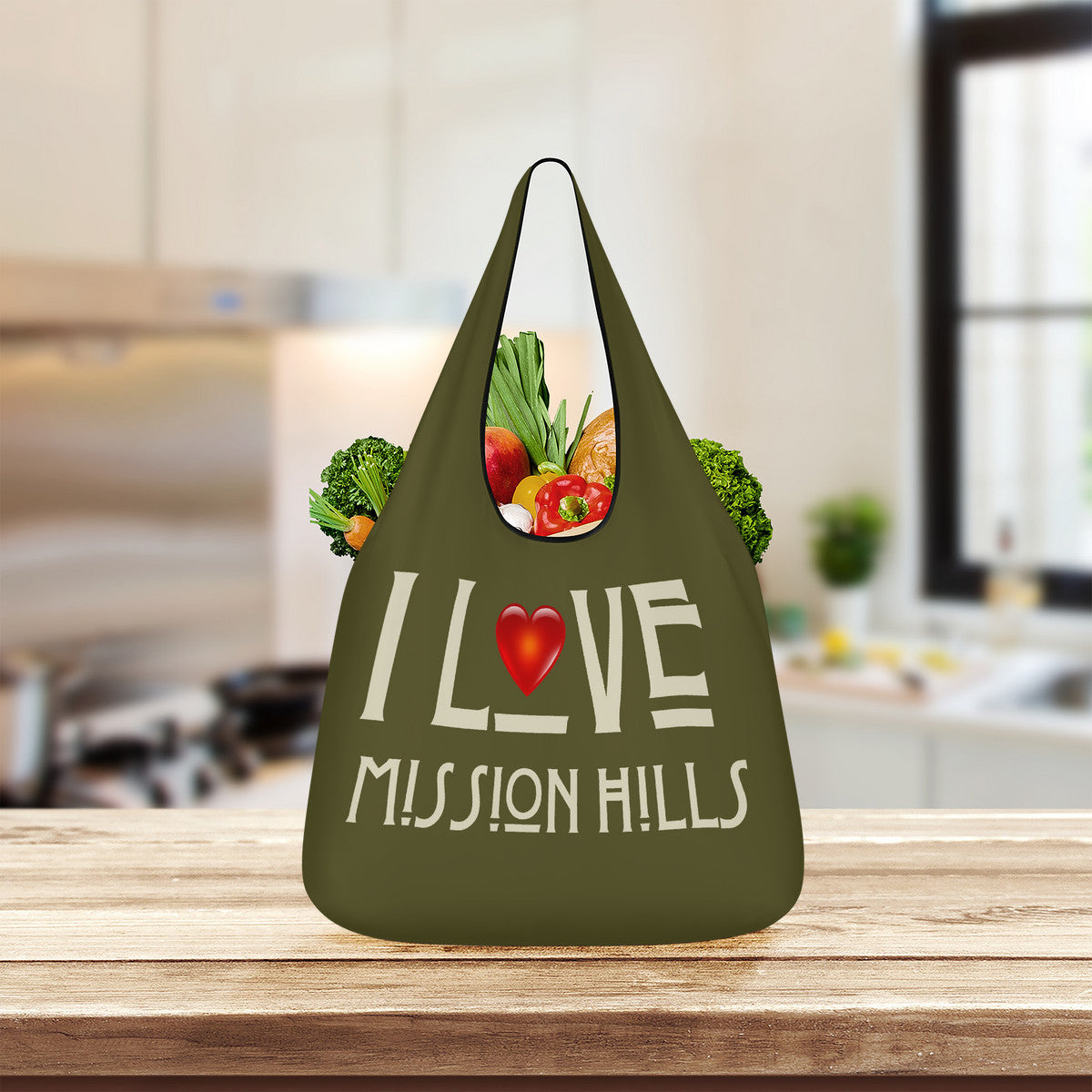 Snooty Fox Art 3 Pcs Grocery Bags - I Love Mission Hills