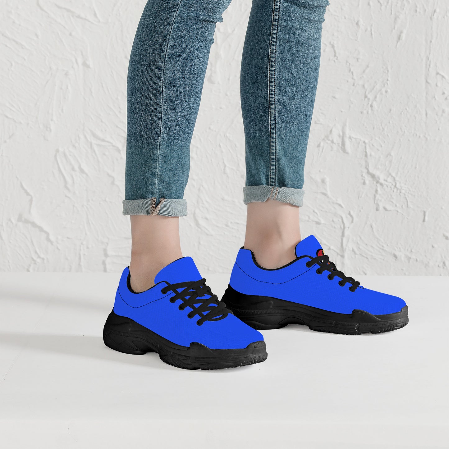 Snooty Fox Art Chunky Sneakers - Black Sole Mexico Añil Blue Upper