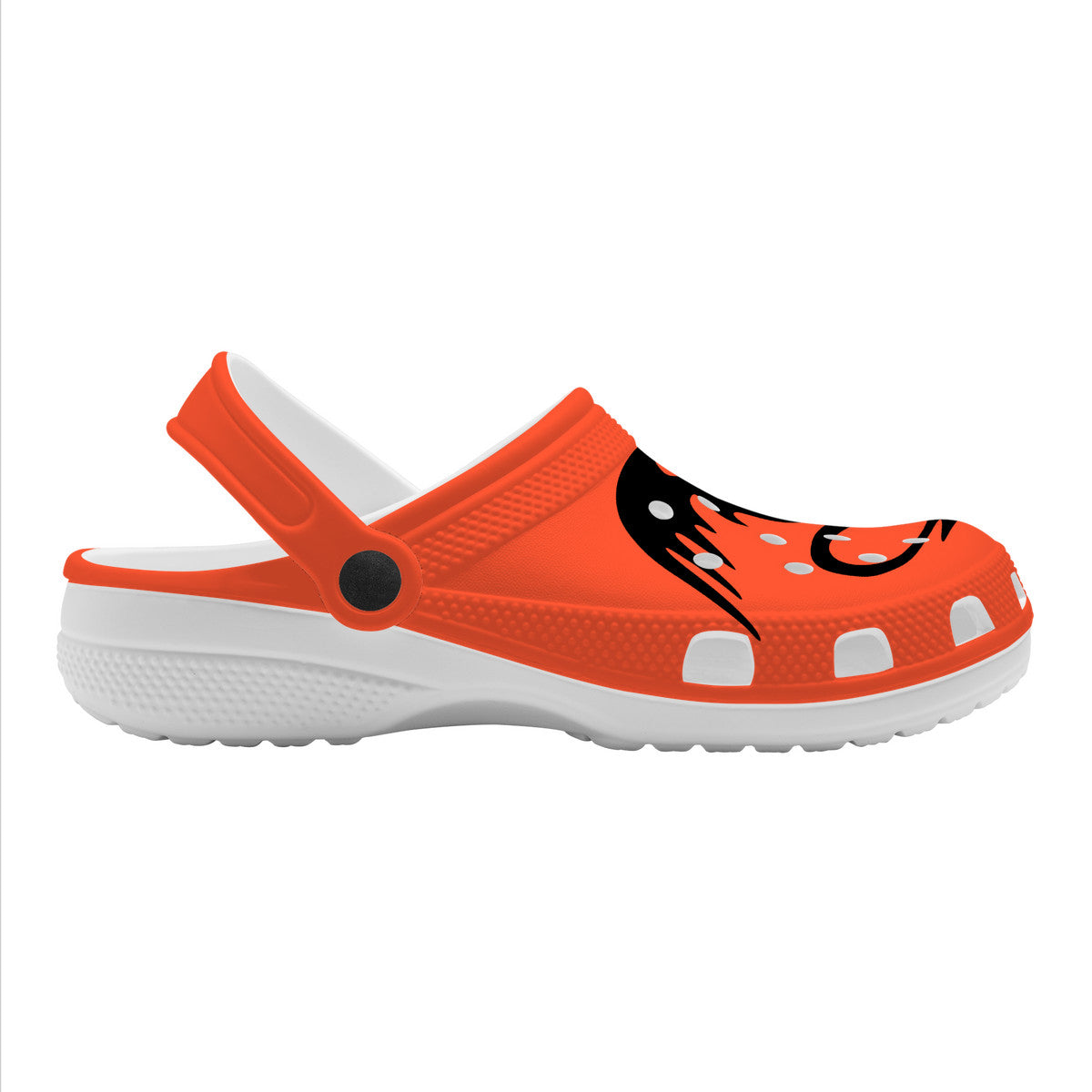 Snooty Fox Art Crocs Clogs - Orange with Black Dragon