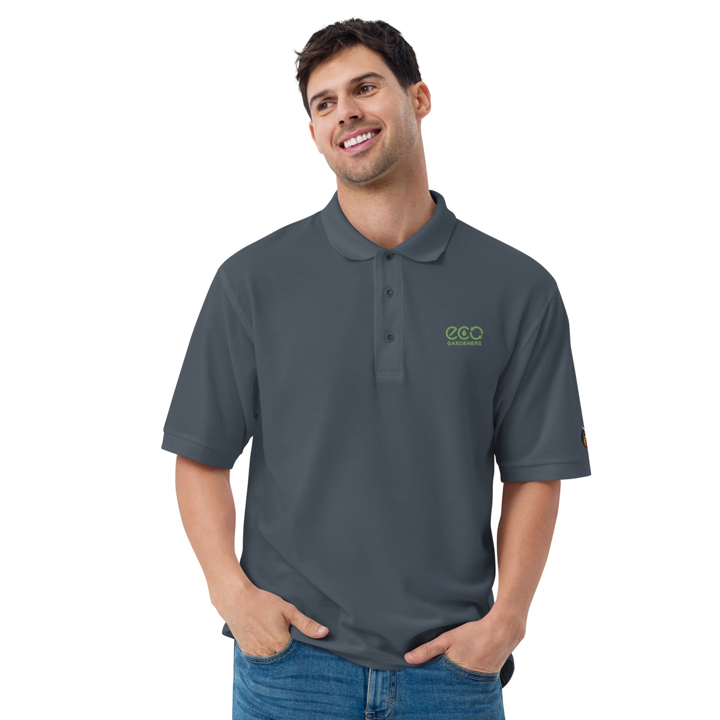 Snooty Fox Art Uisex Premium Polo - Corp Brand Eco Gardeners