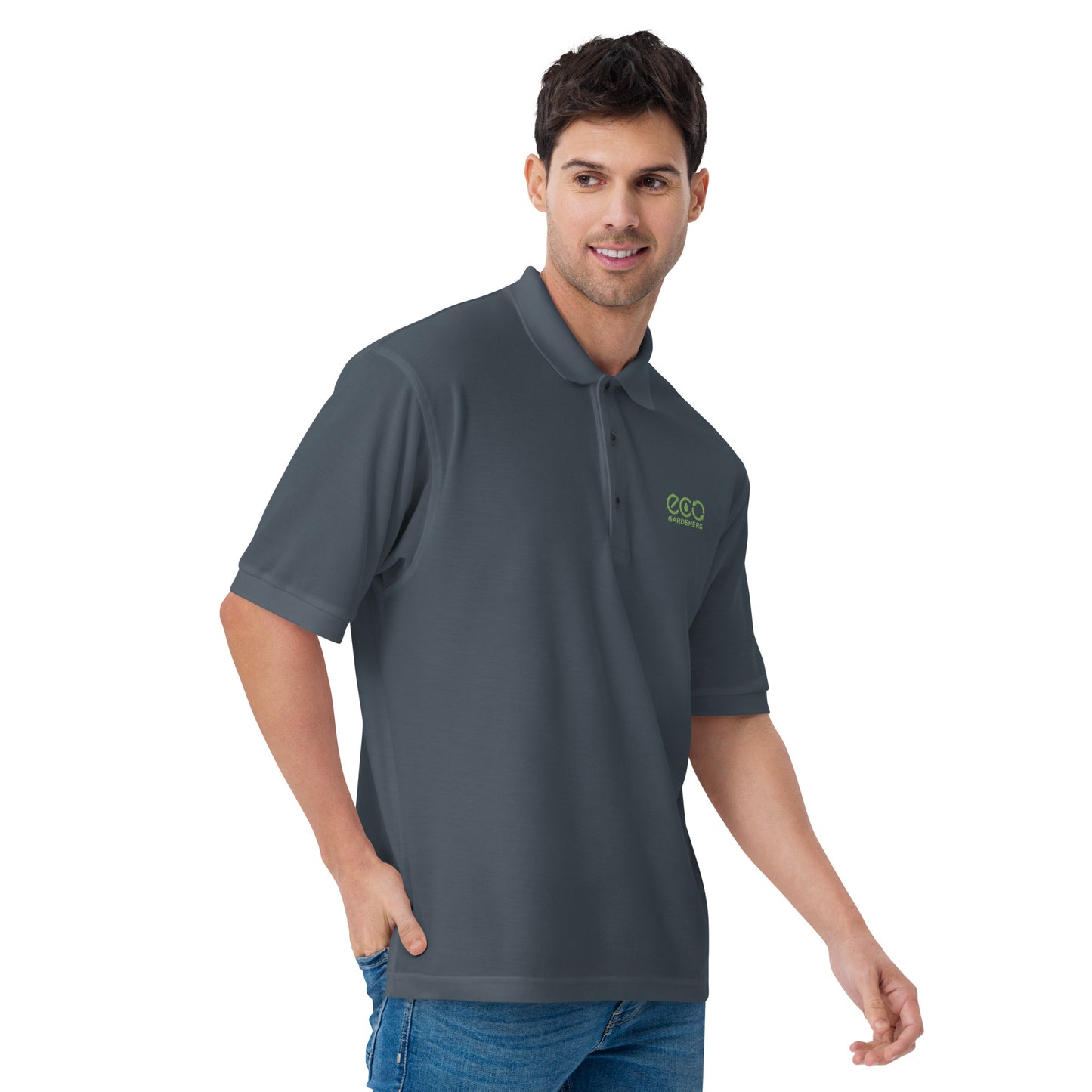 Snooty Fox Art Uisex Premium Polo - Corp Brand Eco Gardeners