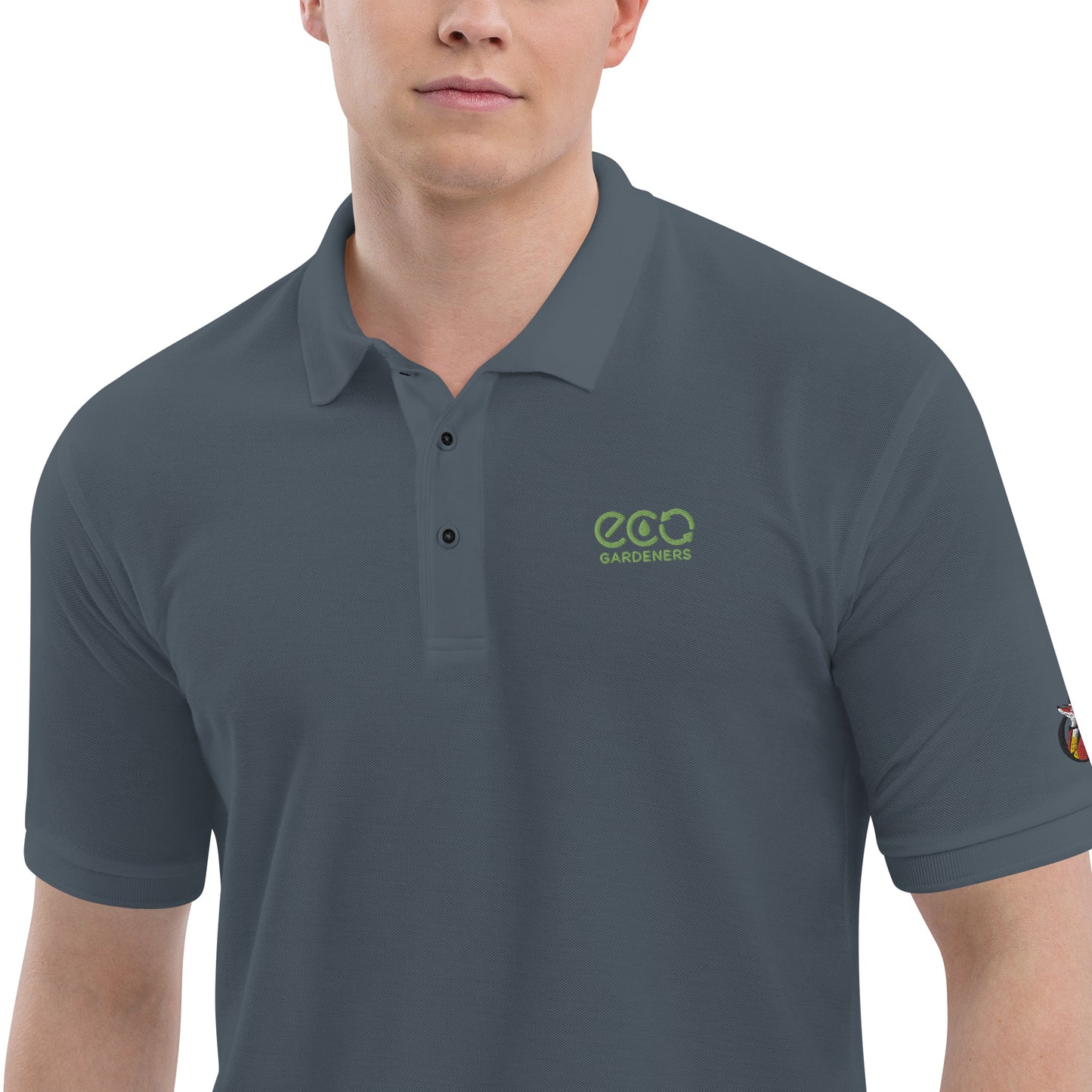 Snooty Fox Art Uisex Premium Polo - Corp Brand Eco Gardeners