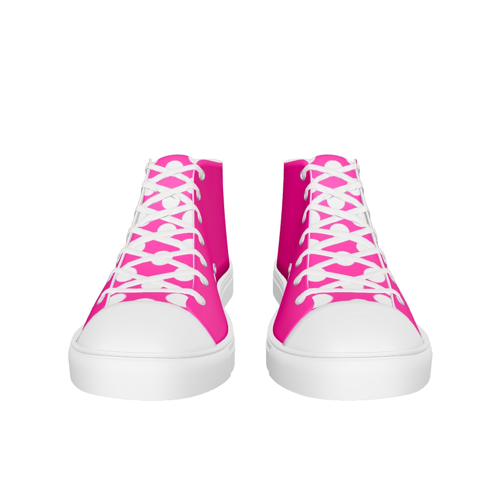Snooty Fox Art Women’s High Top Canvas Shoes - Summer Pink