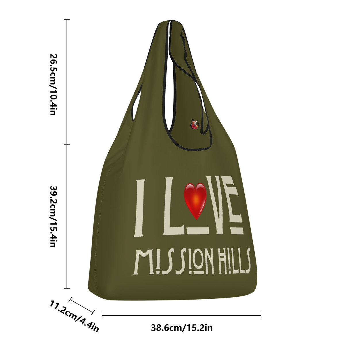 Snooty Fox Art 3 Pcs Grocery Bags - I Love Mission Hills