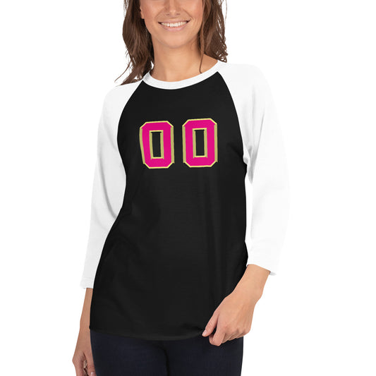 Snooty Fox Art 3/4 Sleeve Raglan Shirt - Summertime Pink Double Zero