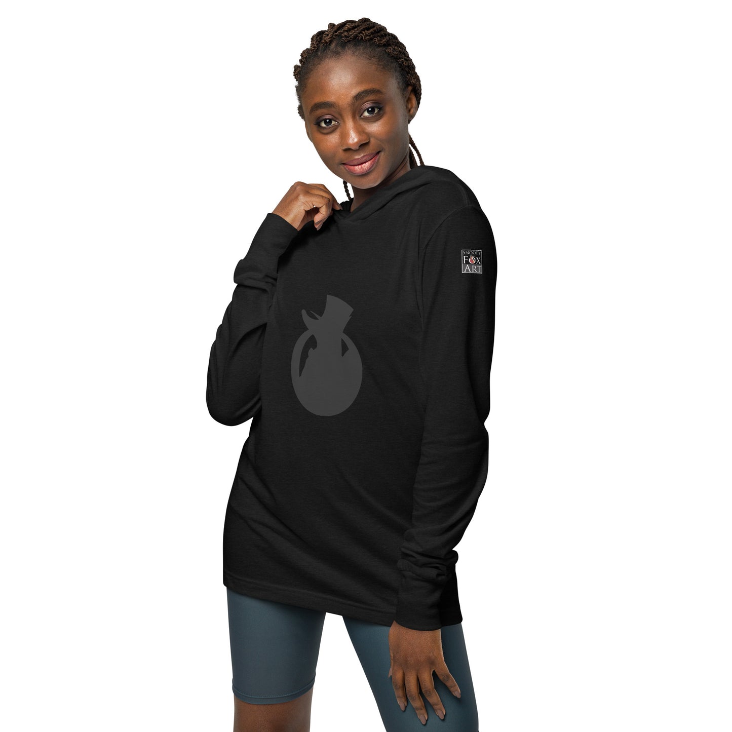 Snooty Fox Art Hooded Long-Sleeve Tee - Silhouette Logo