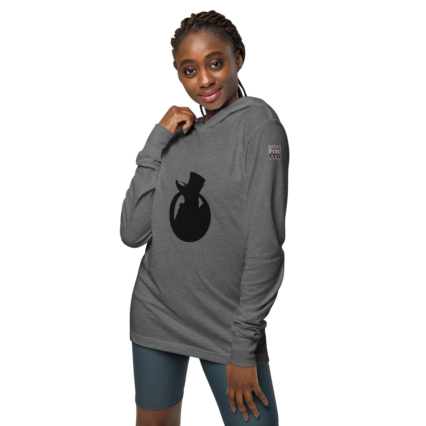 Snooty Fox Art Hooded Long-Sleeve Tee - Silhouette Logo