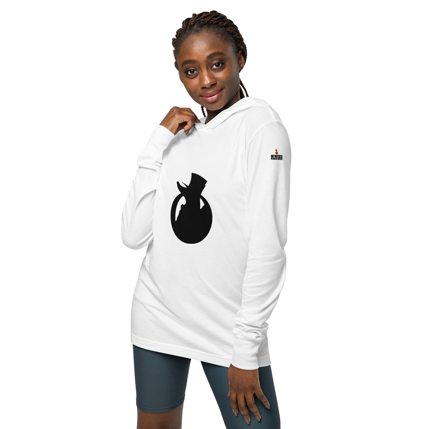 Snooty Fox Art Hooded Long-Sleeve Tee - Silhouette Logo