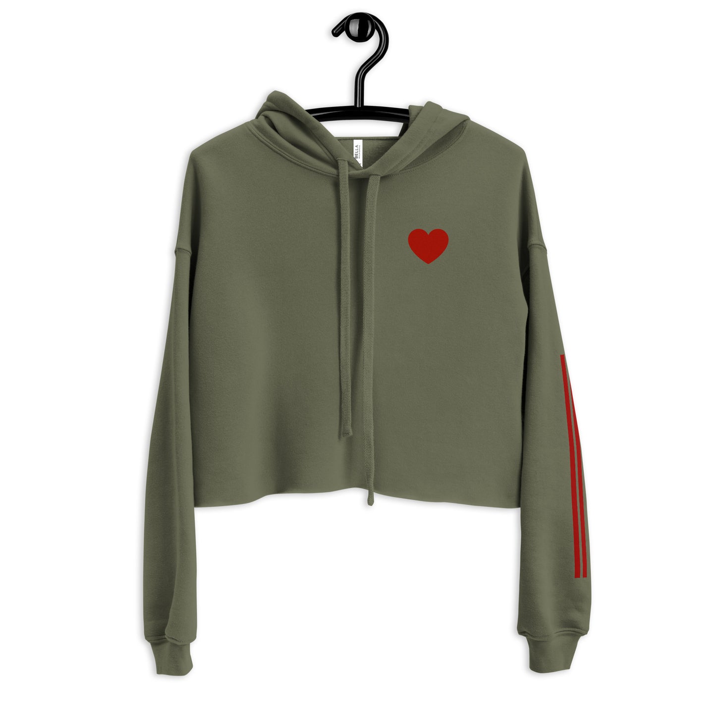 Snooty Fox Art Crop Hoodie - Red Heart