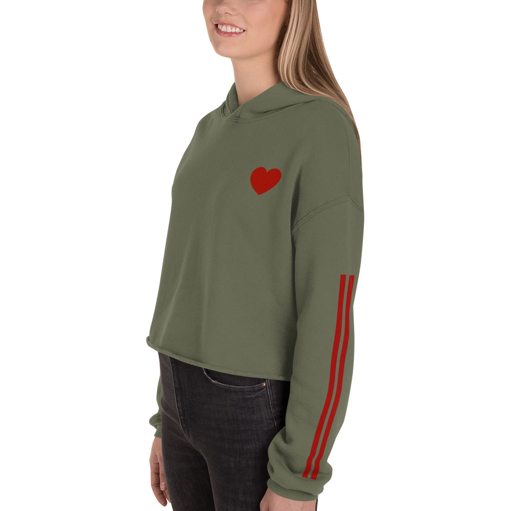 Snooty Fox Art Crop Hoodie - Red Heart