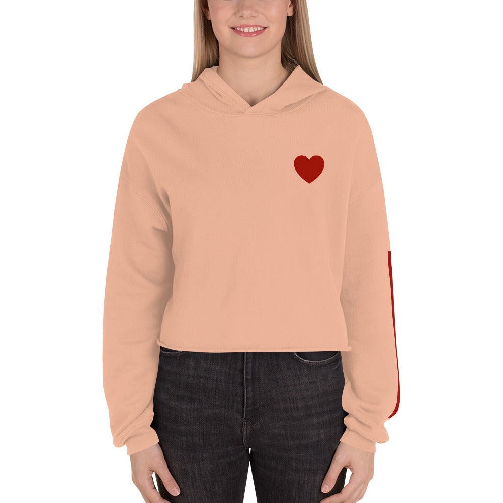 Snooty Fox Art Crop Hoodie - Red Heart