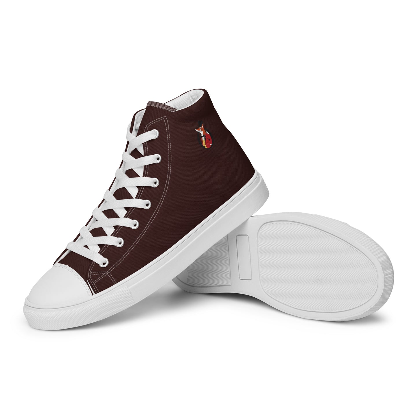 Snooty Fox Art Women’s High Top Canvas Shoes - Impala Brown