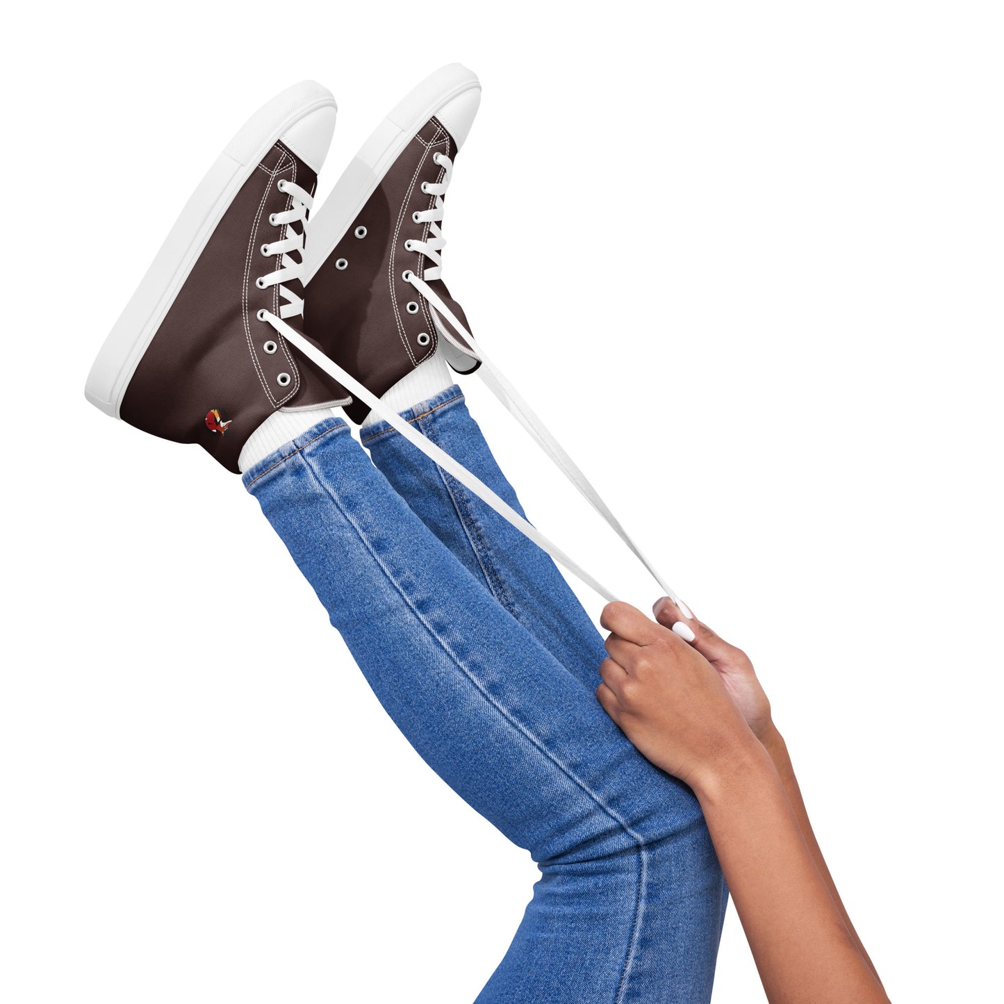 Snooty Fox Art Women’s High Top Canvas Shoes - Impala Brown