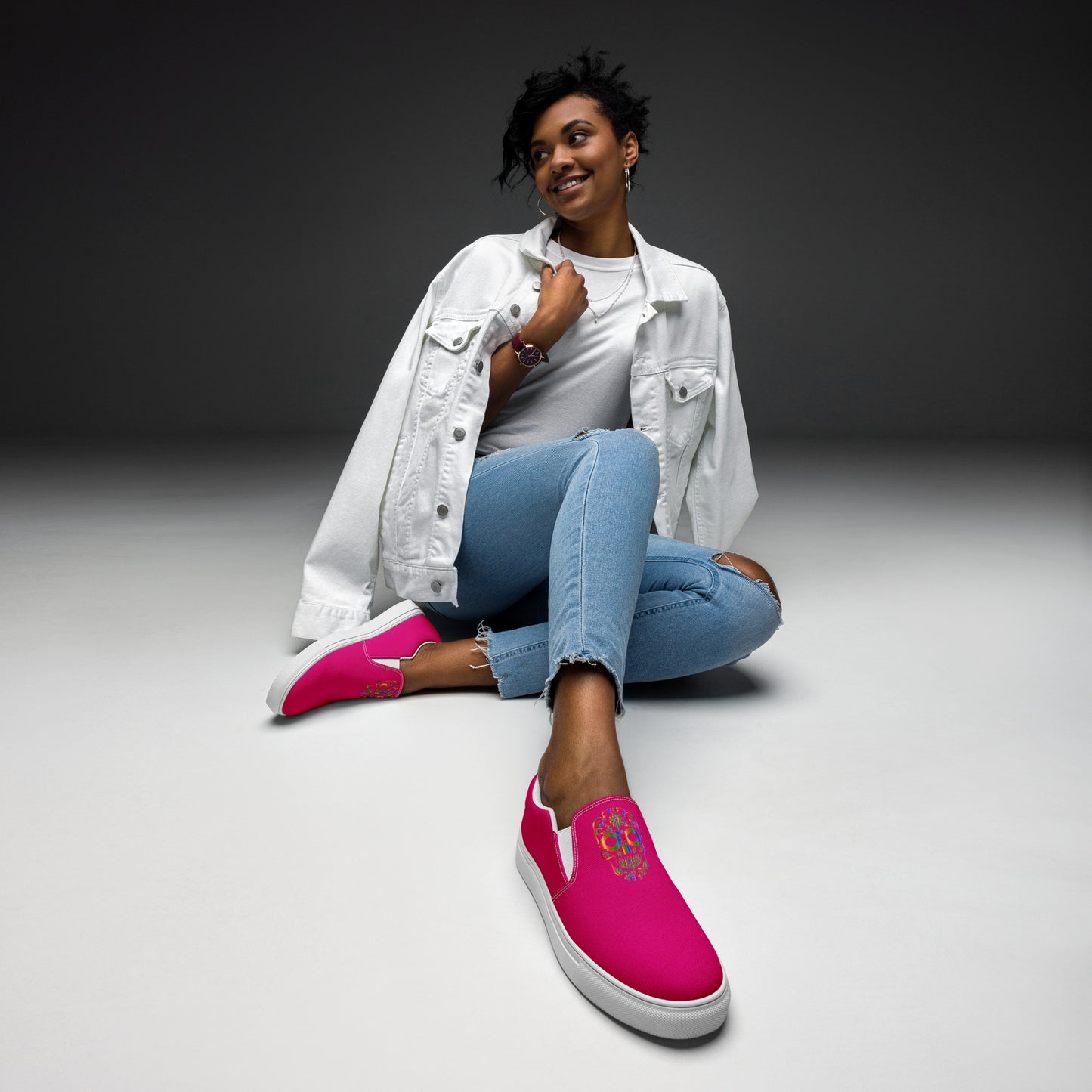 Snooty Fox Art Women’s Slip-on Canvas Shoes - Mex Pink