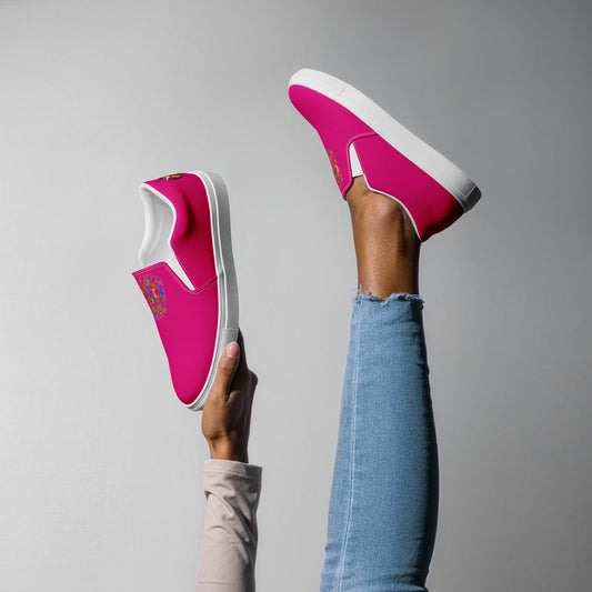 Snooty Fox Art Women’s Slip-on Canvas Shoes - Mex Pink