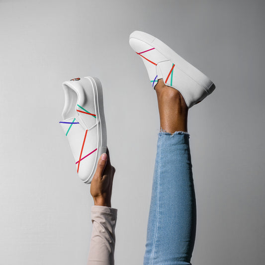Snooty Fox Art Women’s Slip-on Canvas Shoes - Colored Lines