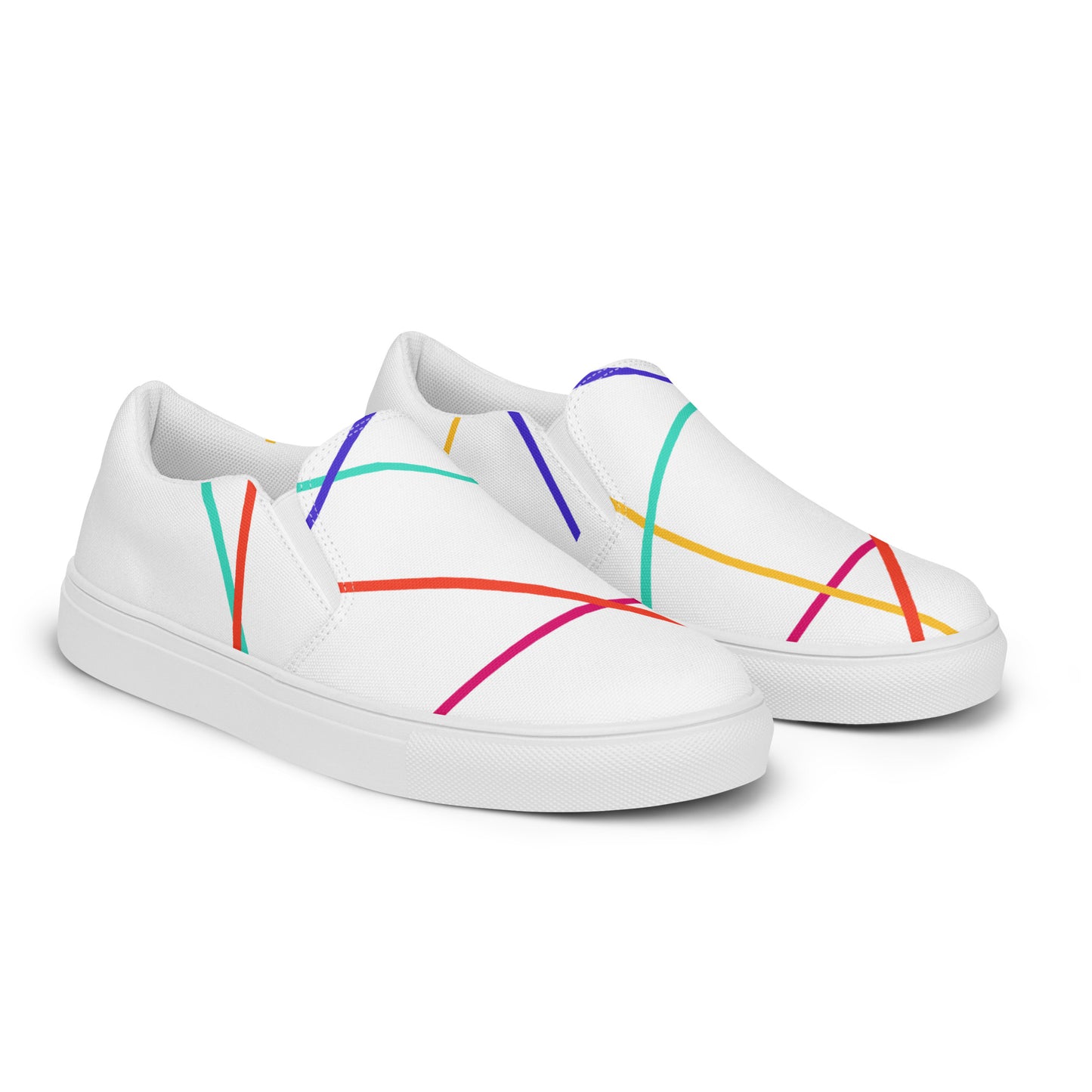 Snooty Fox Art Women’s Slip-on Canvas Shoes - Colored Lines