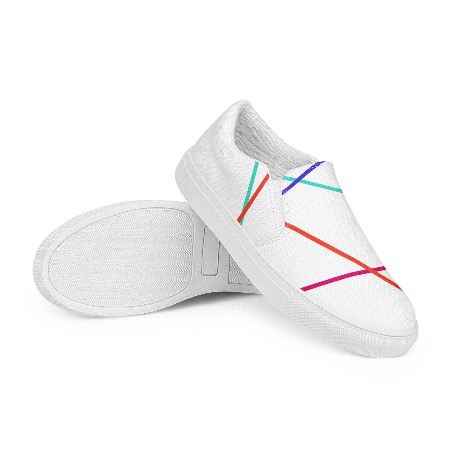 Snooty Fox Art Women’s Slip-on Canvas Shoes - Colored Lines