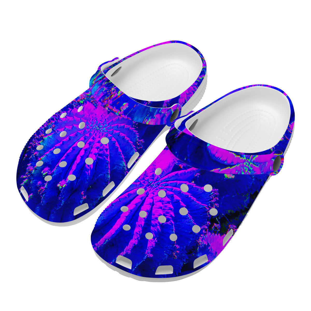 Snooty Fox Art Crocs Clogs - Neon Purple