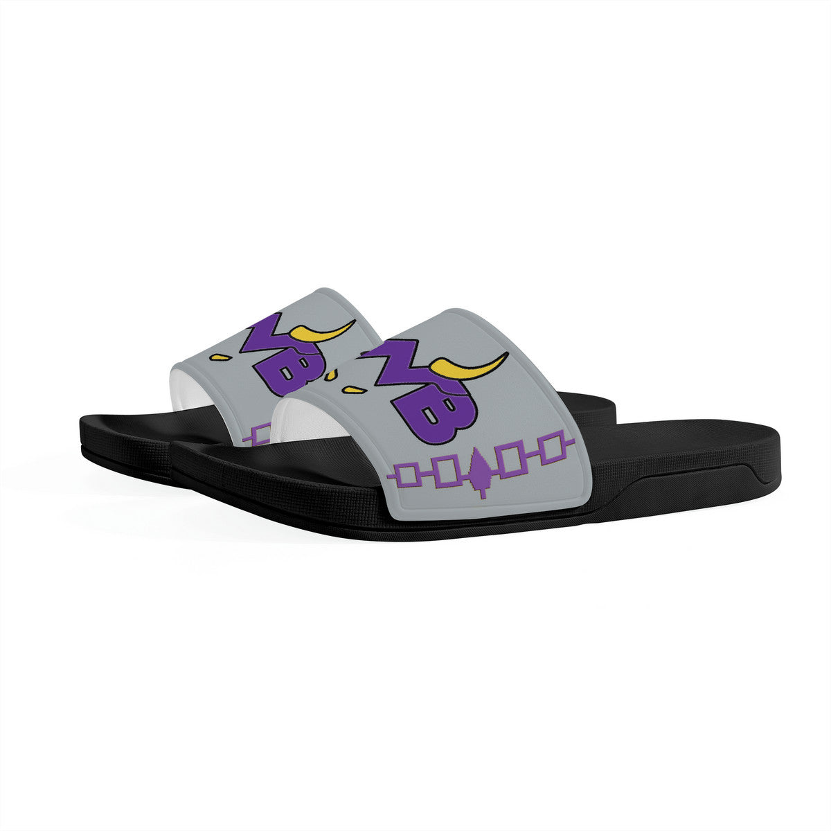 Snooty Fox Art Slide Sandals - Black / Gray D30
