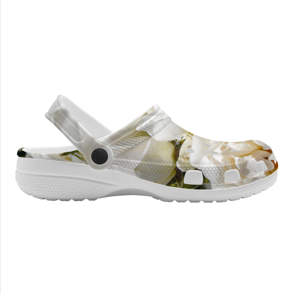 Snooty Fox Art Crocs Clogs - White Roses