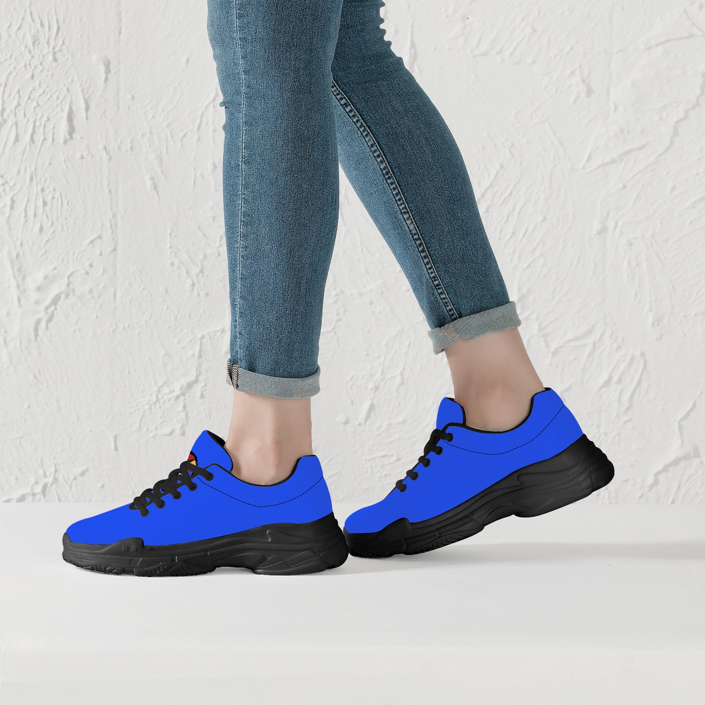 Snooty Fox Art Chunky Sneakers - Black Sole Mexico Añil Blue Upper