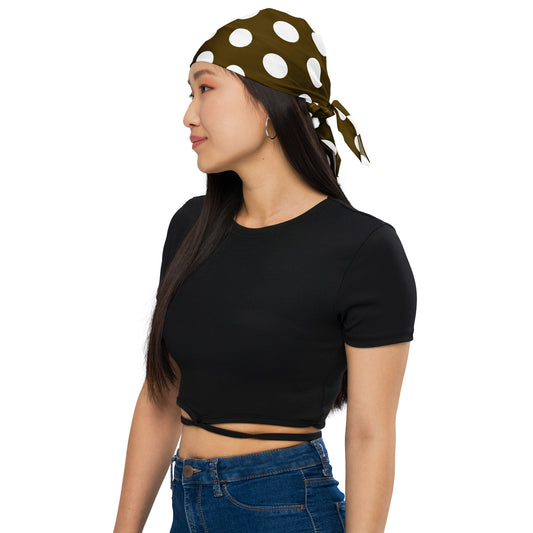 Snooty Fox Art Bandana - Brown with White Polka Dots