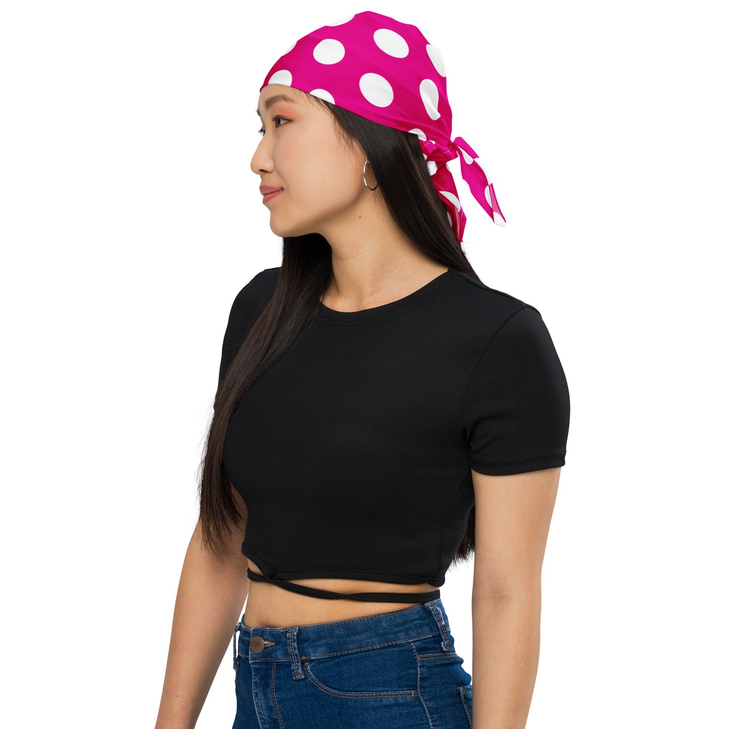 Snooty Fox Art Bandana - Mexico Pink & White Polka Dots