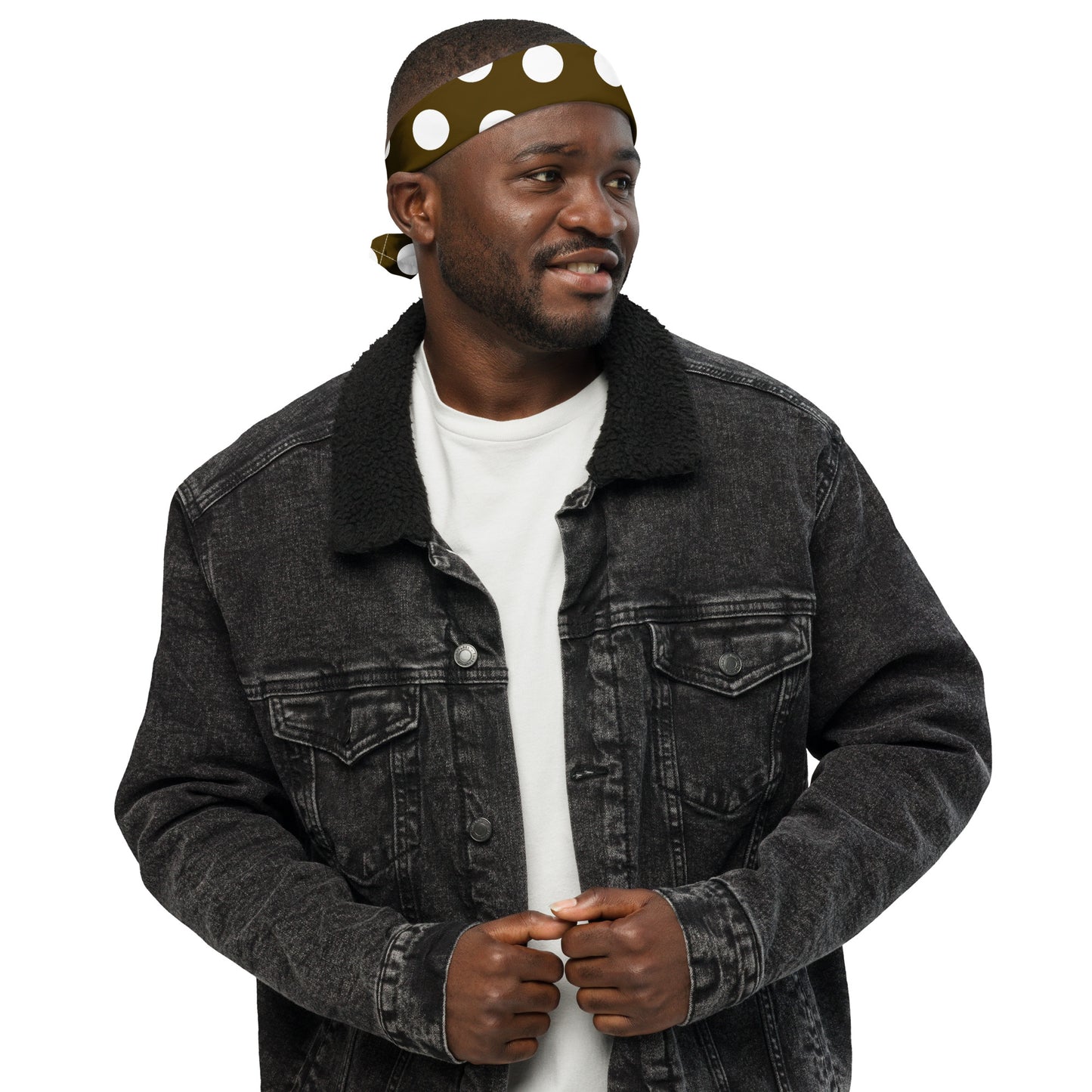 Snooty Fox Art Bandana - Brown with White Polka Dots