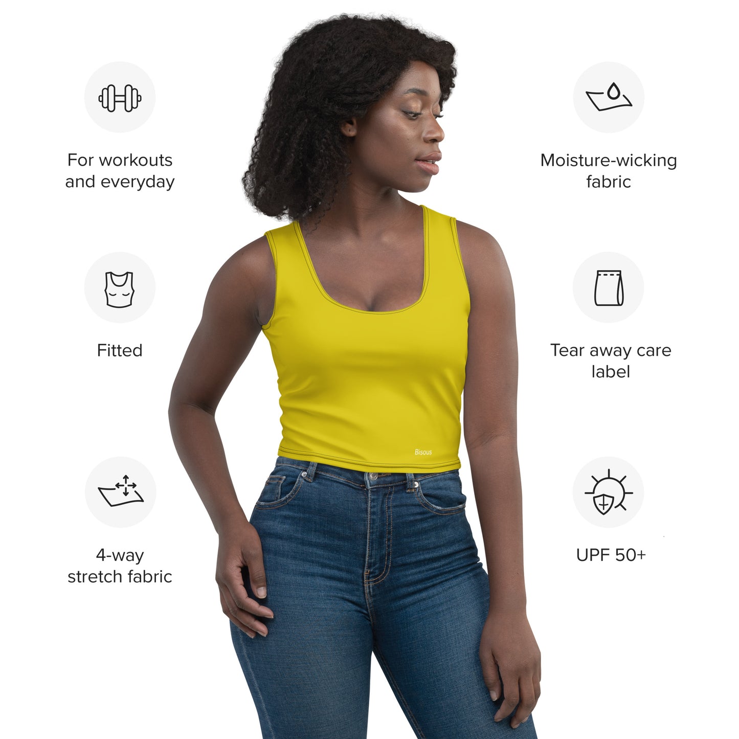 Snooty Fox Art Crop Top - Empire Yellow