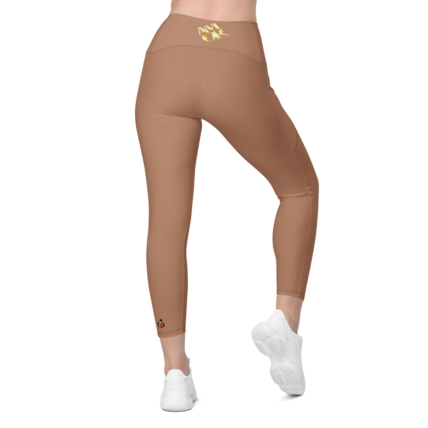 Crossover Leggings with Pockets - AMOR Macchiato