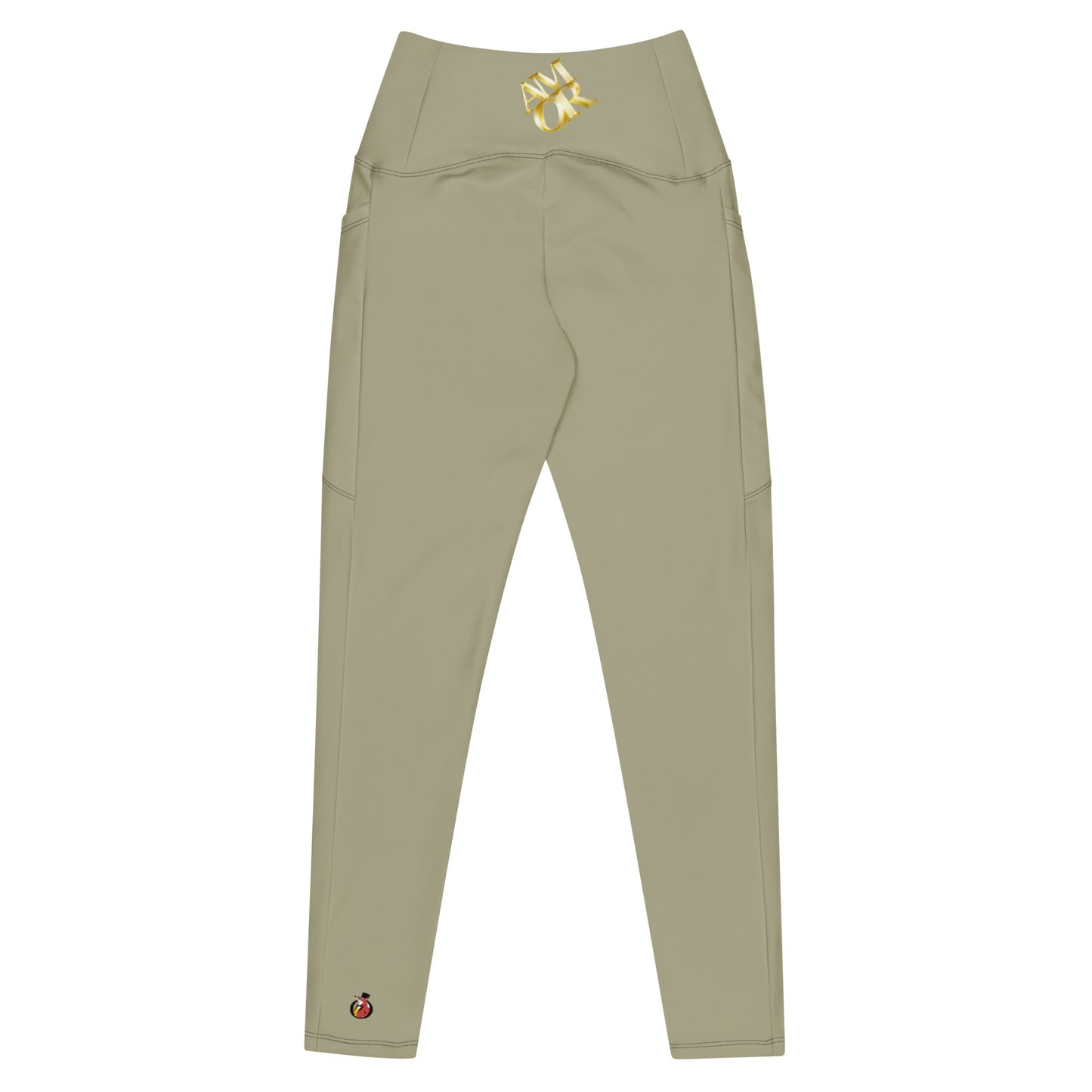 Snooty Fox Art Crossover Leggings with Pockets - AMOR Leak Green
