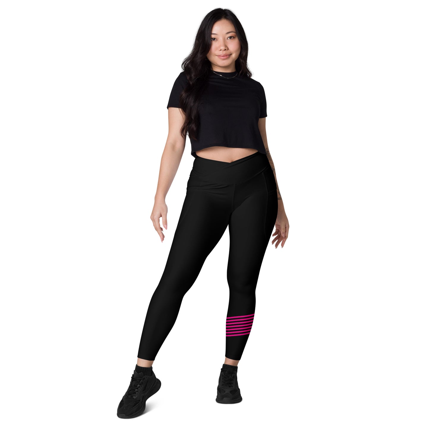 Snooty Fox Art Crossover Leggings with Pockets - AMOR