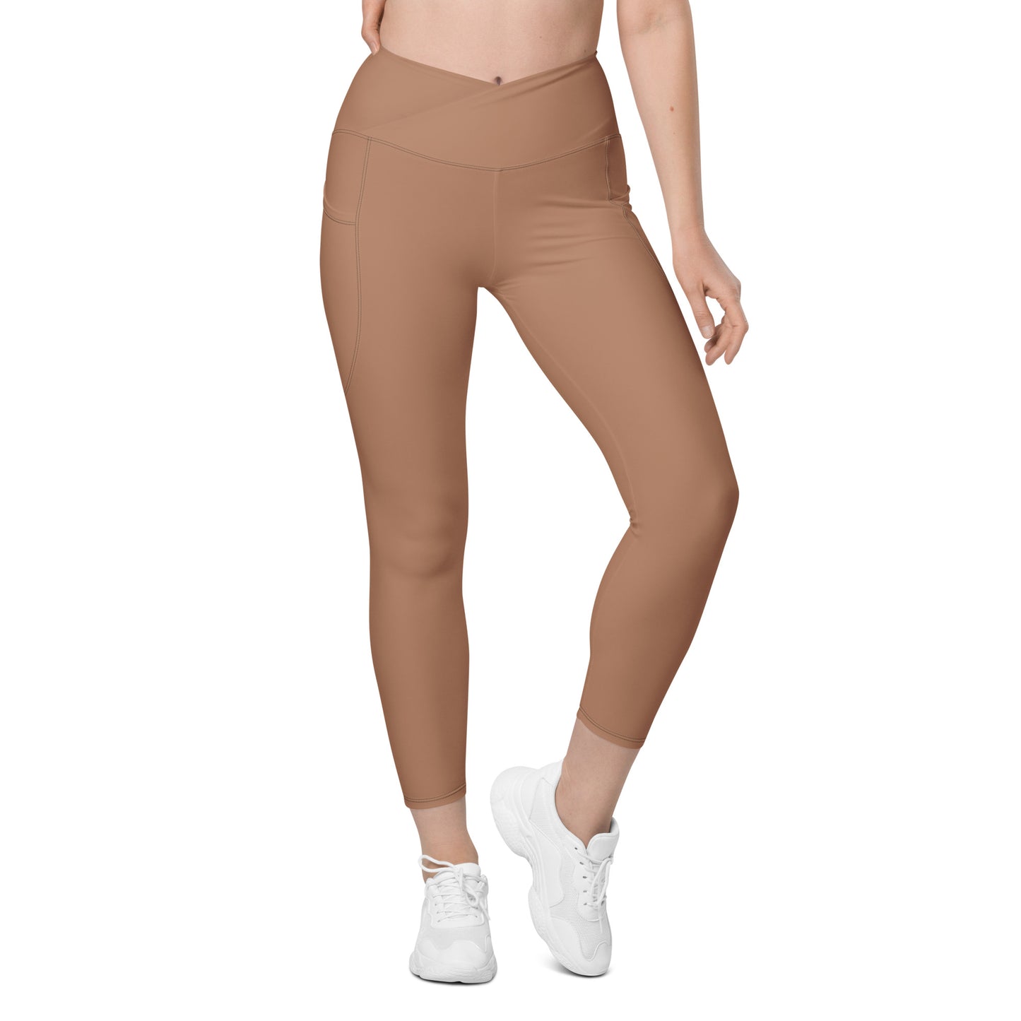 Crossover Leggings with Pockets - AMOR Macchiato
