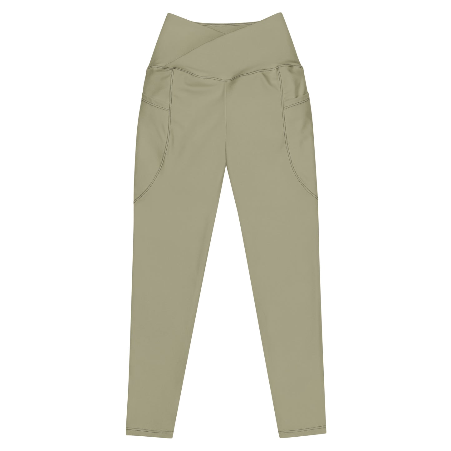 Snooty Fox Art Crossover Leggings with Pockets - AMOR Leak Green