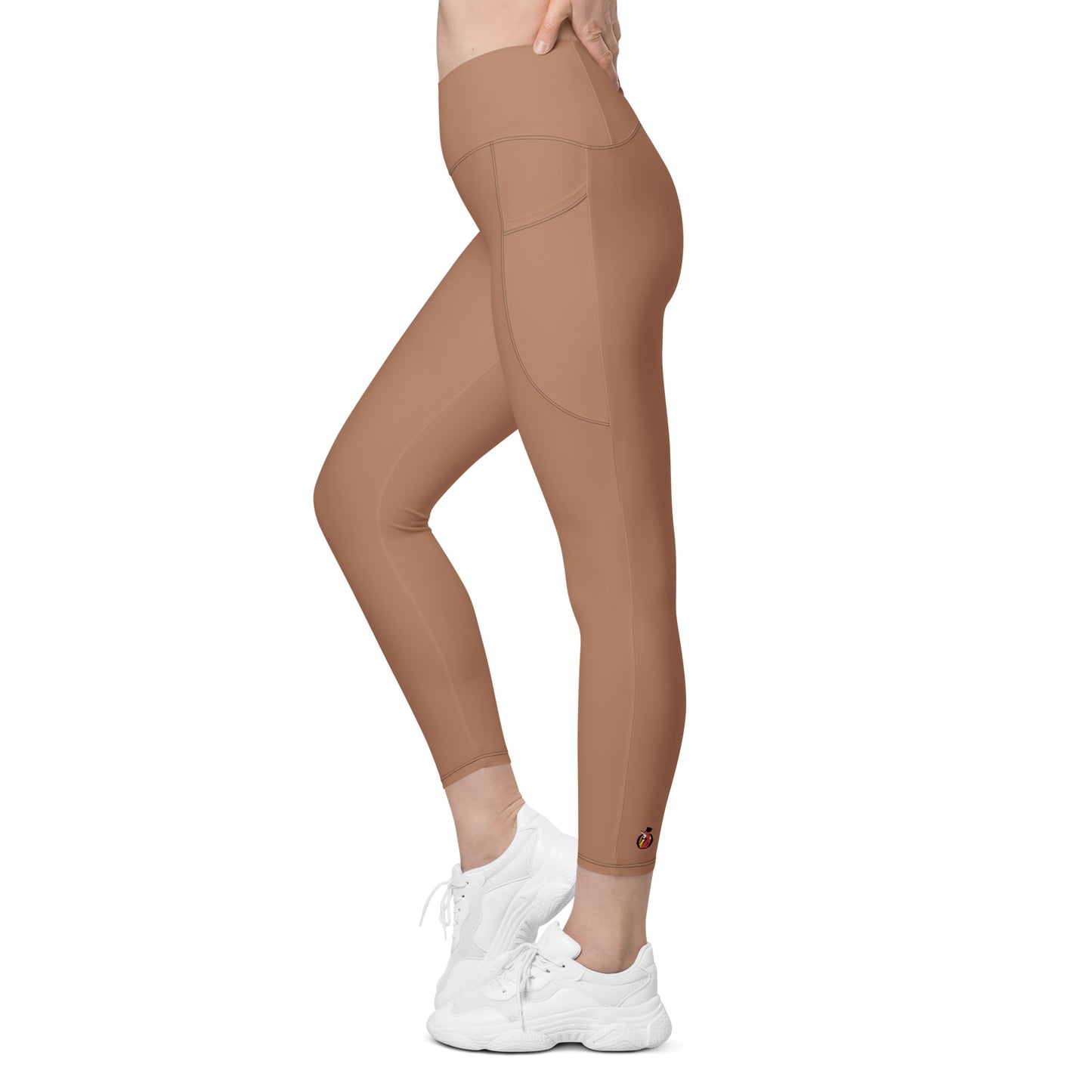 Crossover Leggings with Pockets - AMOR Macchiato