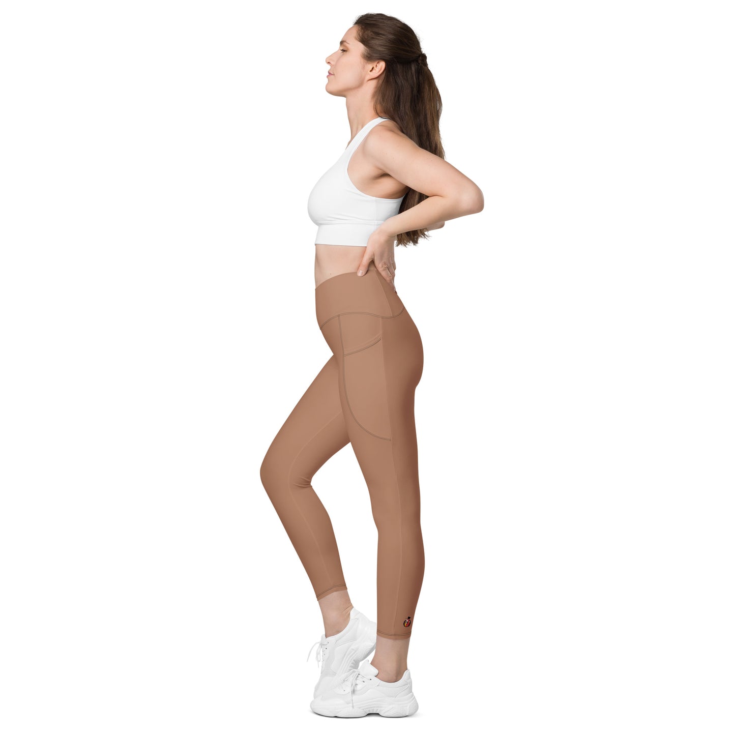 Crossover Leggings with Pockets - AMOR Macchiato