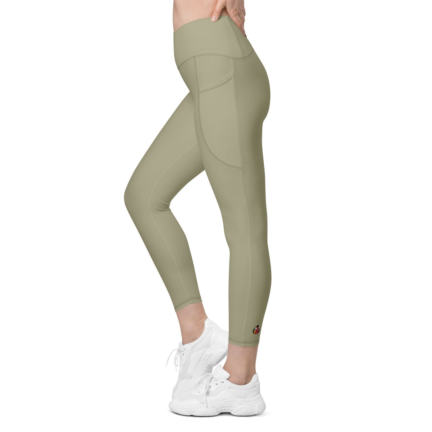 Snooty Fox Art Crossover Leggings with Pockets - AMOR Leak Green