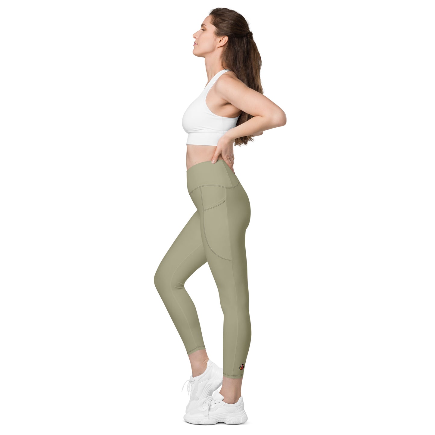 Snooty Fox Art Crossover Leggings with Pockets - AMOR Leak Green