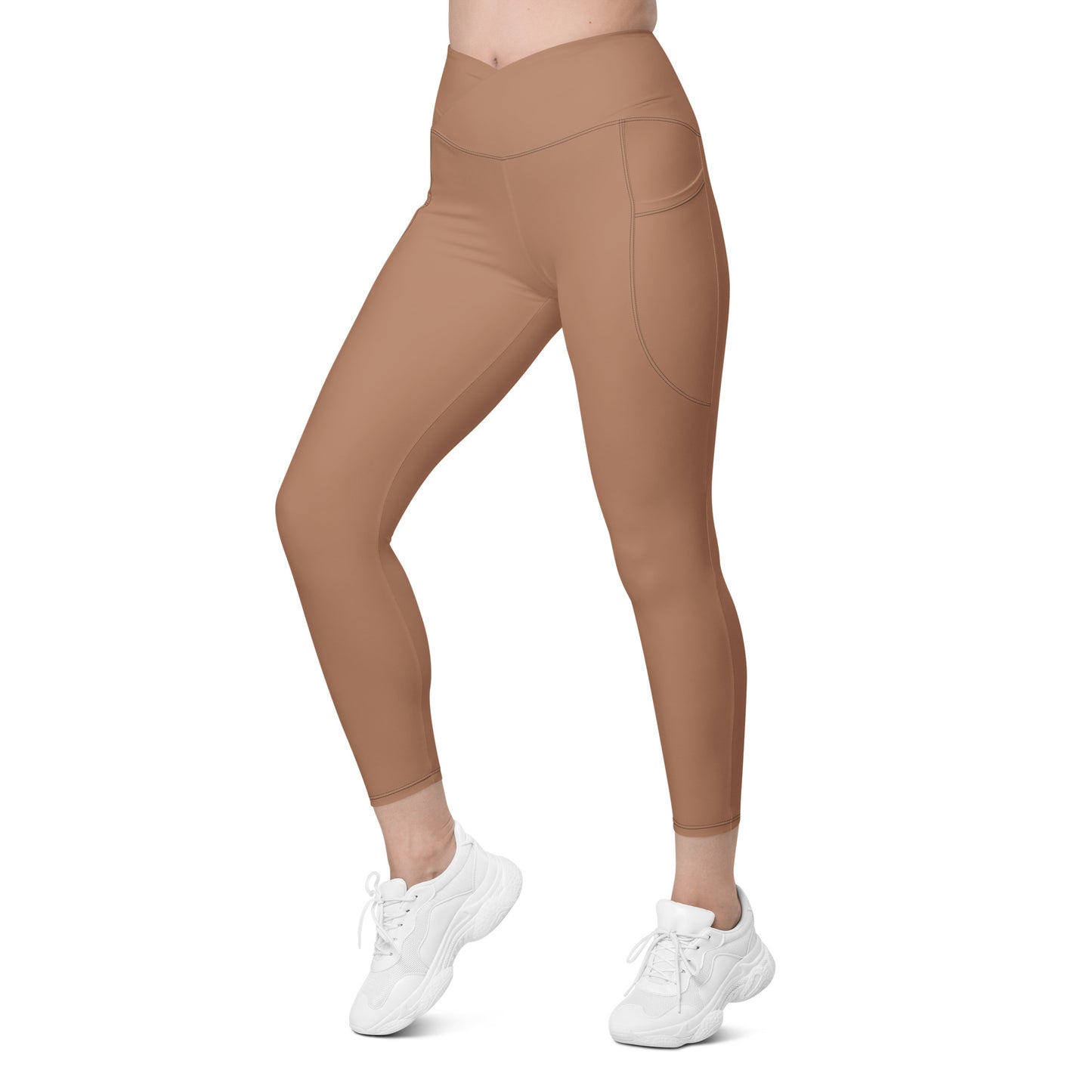 Crossover Leggings with Pockets - AMOR Macchiato