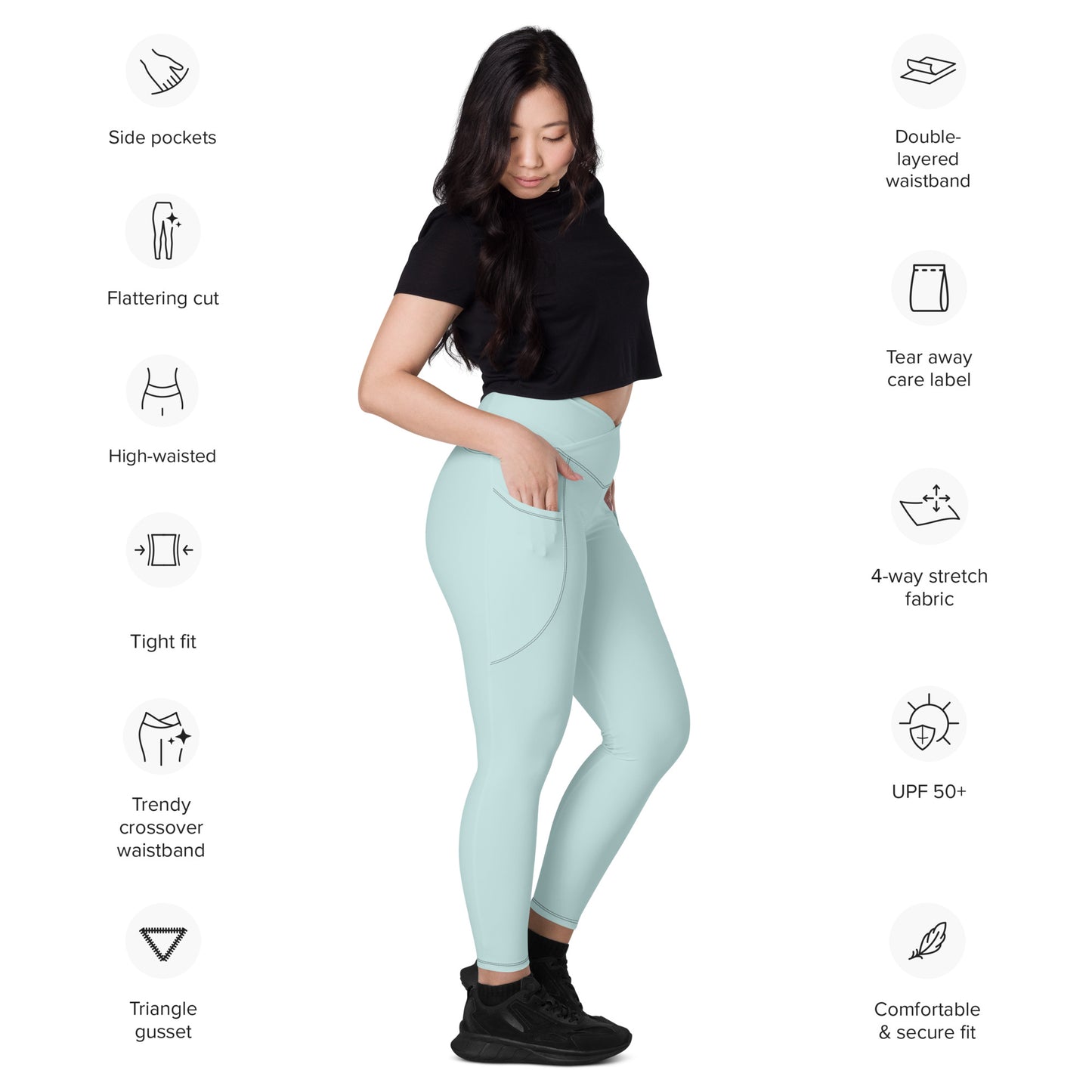 Snooty Fox Art Crossover Leggings with Pockets - AMOR Skylight