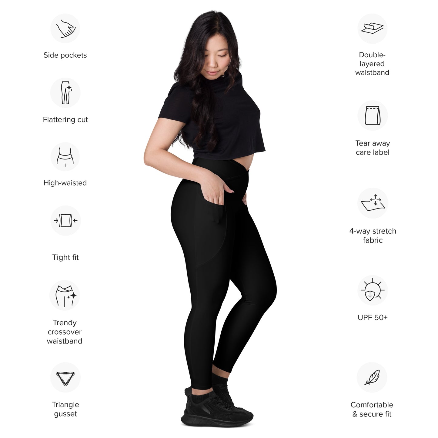 Snooty Fox Art Crossover Leggings with Pocket - Snooty Fox Art Logo