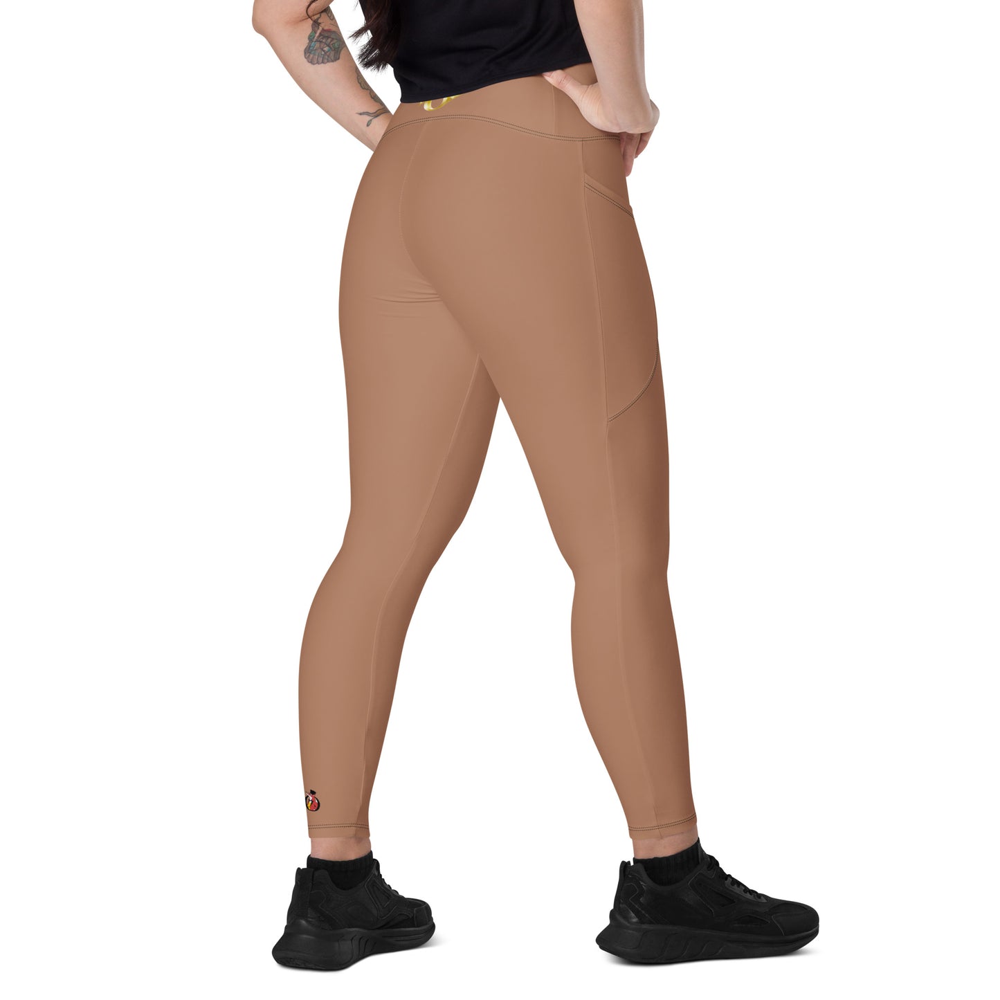 Crossover Leggings with Pockets - AMOR Macchiato