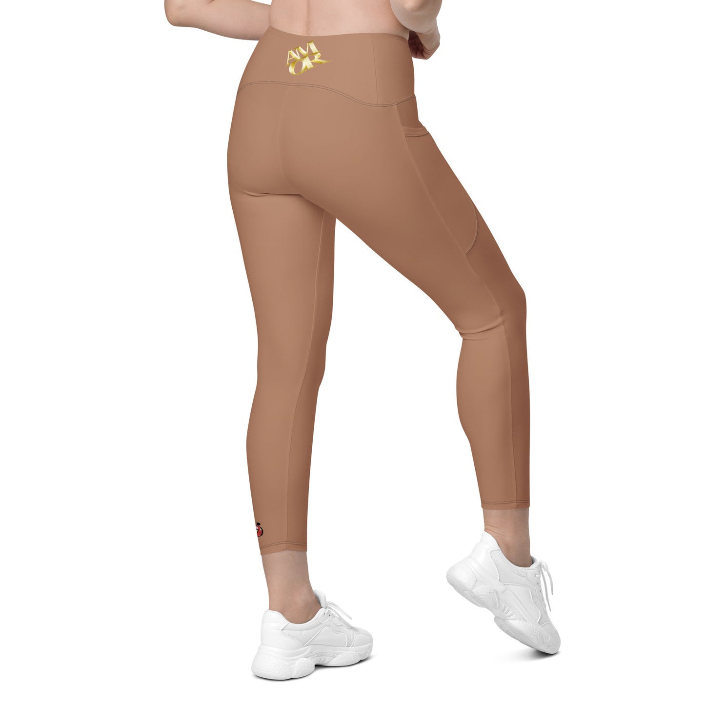 Crossover Leggings with Pockets - AMOR Macchiato