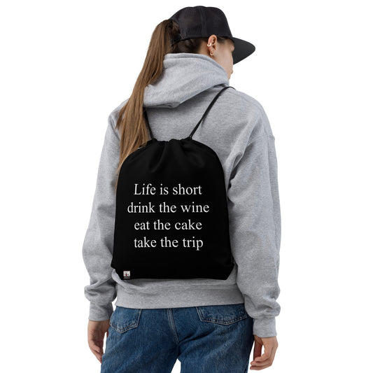 Snooty Fox Art Drawstring Bag - Life is short