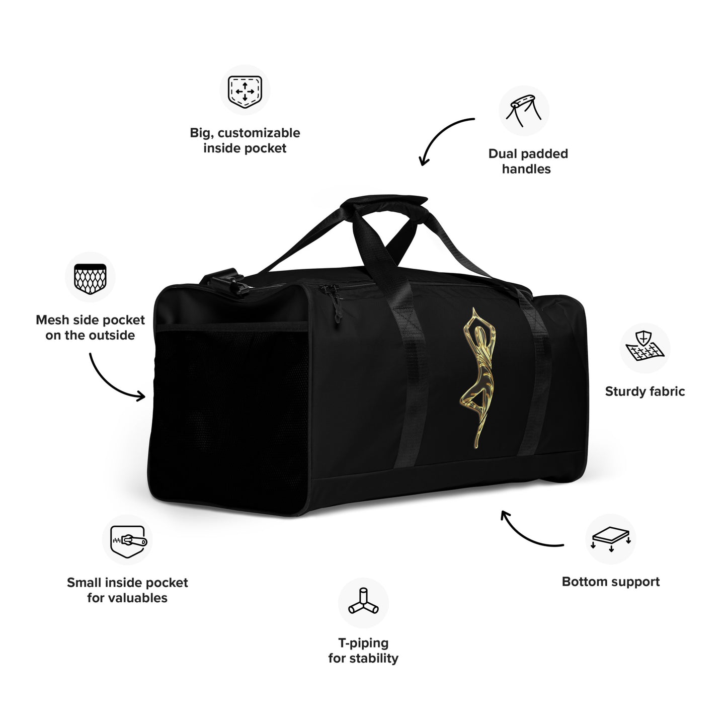 Snooty Fox Art Yoga Gear Duffle Bag - Yoga Logo