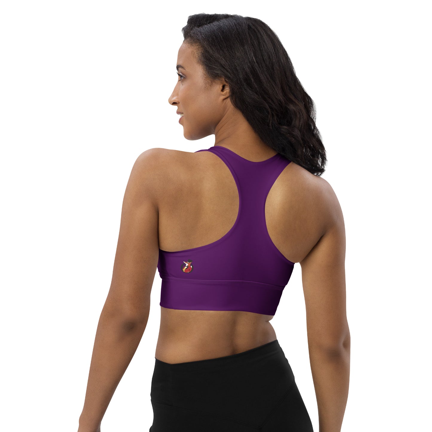 Snooty Fox Art Longline Sports Bra - San Diego Indigo Tone / Logo